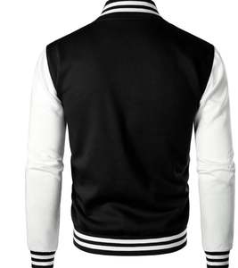 Veste bomber pour homme en laine chenille avec logo personnalisé, broderie, streetwear, noir, couple, université, baseball, lettreman, varsity, veste pour homme - Product Image 2