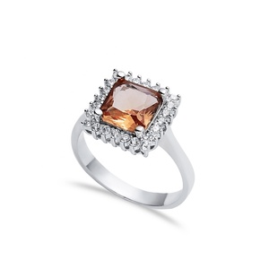 12x12mm cuadrado racimo sultanita anillo pera Centro sultanita CAMBIO DE Color piedra preciosa 925 joyería de plata esterlina - Product Image 3