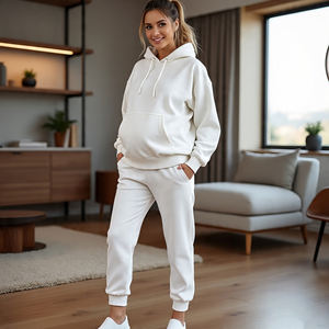 Mesdames Hiver Maternité Grossesse Pullover Survêtement Respirant Coupe-vent 450 GSM Heavyweight Hoodie Sweatpants Printed - Product Image 1