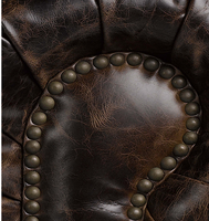 Grand canapé Chesterfield en cuir véritable vintage Canapé de salon Canapé Chesterfield antique 3 places Canapé en cuir rustique