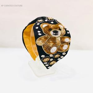 ที่คาดผมสไตล์ผ้าโพกศีรษะลูกปัดแก้วทำด้วยมือพร้อมเสือที่สมจริงทันสมัยออกแบบตามสั่ง - Product Image 5