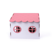 Casa de Perro de Madera MDF Personalizada con Logotipo Impreso, Refugio Decorativo para Animales Pequeños de Interior, Caseta Blanca Plegable Moderna OEM ODM