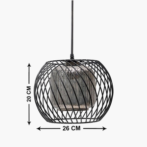 Lámpara Colgante Industrial de Alambre Negro - Product Image 3