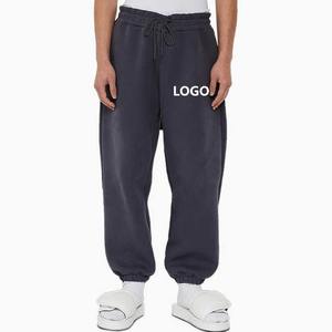 Pantalon de jogging OEM pour hommes, design surdimensionné plat brodé vintage, pantalon de survêtement léger, jambe large, taille élastique personnalisée en usine - Product Image 4