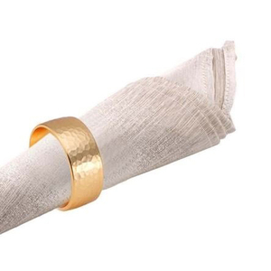 Nouvelle conception anneaux de serviette en métal ensemble de 2 pièces plaqué cuivre Table à manger porte-rouleau de tissu anneaux de serviette - Product Image 2