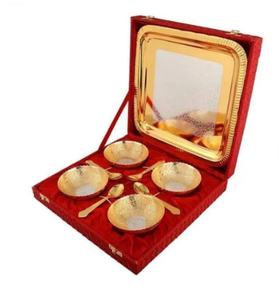 Bol de service à crème glacée en métal en cuivre Meilleure vente Vente Design incroyable Bol à crème glacée en laiton Ensemble de 5 pièces Vente élevée - Product Image 2