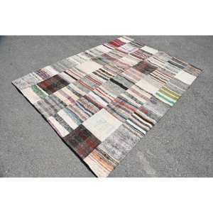 Tapis Vintage Turc Beige Style Rustique 5.5 X 7.6ft Classique Rectangle Laine Matériau Latex Abstrait pour Salon Couloir - Product Image 2