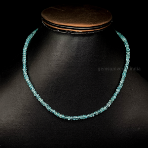 Perles de pierres précieuses d'apatite ciel de qualité supérieure Apatite naturelle à facettes Rondelle perle bijoux Apatite perle collier pour ses bijoux délicats - Product Image 5
