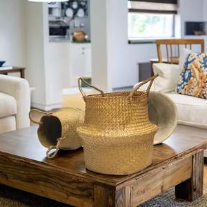 Panier de rangement tissé en gazon naturel pour vêtements, organisez votre linge avec ce bac écologique - Product Image 3