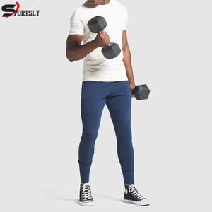 100% Cotton Gym Pants for <b>Men</b> Custom Logo Lightweight <b>Summer</b> <b>Trouser</b> Drawstring Waist High Quality Plain Elastic Casual Style - Product Image 4