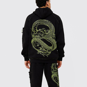 Ensemble de survêtements décontractés de qualité supérieure pour hommes Nouveau design Coton Polyester Taille XXL Plus Motif solide Logo personnalisé pour l'hiver - Product Image 2