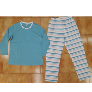 Conjunto de Pijama de 2 Piezas para Mujer, 100% Algodón, Jersey Sencillo, Cintura Elástica, Cuello Redondo, Manga Corta, Diseño Estampado, Ropa de Dormir Suave - Product Image 1
