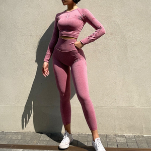 Conjunto de Yoga para mujer, ropa de entrenamiento, sujetador y pantalones, chándal de alta elasticidad, traje de Fitness, conjuntos de ropa deportiva activa atlética - Product Image 1