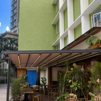 Pergola pliante nordique, toit rétractable en polyester imperméable, résistant à la neige et au gel, auvent extérieur pour balcon et terrasse