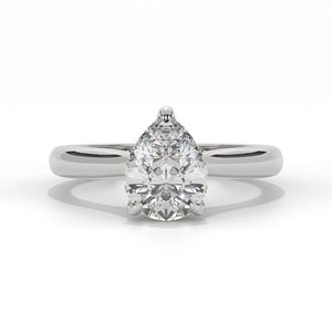 Bague de fiançailles en or 1CT Forme poire Diamant HPHT CVD cultivé en laboratoire Bijoux en or massif pour femmes - Product Image 3