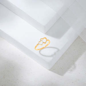 Bague Vintage Plaqué Or 18K avec Numéro, Bijou de Mariage Tendance avec Sertissage Incrusté - Product Image 1