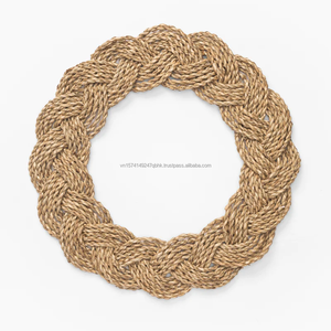 Prix usine napperons tissés ronds naturels de style rustique napperon en osier napperon en rotin de jonc de mer du Vietnam - Product Image 3