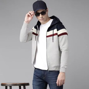 Sweat à capuche uni de couleur claire sur mesure pour homme, super doux, 100% polyester, fermeture éclair, respirant, séchage rapide, dernier design uni teint - Product Image 1