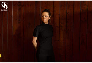 Venta caliente de manga corta transpirable colores negros camisas de equitación para mujeres cómodas tallas grandes equipos de equitación equina - Product Image 5