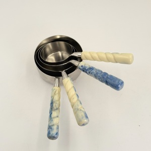 High Quality Stainless Steel <b>Measuring</b> <b>Cup</b> <b>Set</b> Round Resin Handle Coffee Beans Powder Liquid <b>Measuring</b> <b>Cup</b> Long Handle - Product Image 3
