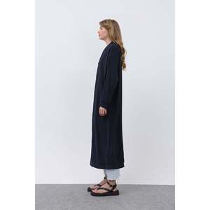 Túnica Larga con Detalle de Botones Delanteros para Mujer -10681TUN - NEGRO - Product Image 3