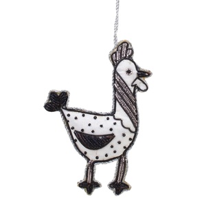 Décorations de Noël personnalisées faites à la main Satin Santa chaussettes perlées brodées paon ange girafe éléphant - Product Image 4