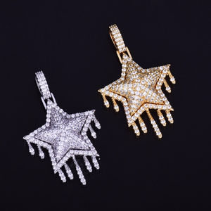 Bijoux à la mode glacé S925 Sterling Silver Star Moissanite Hip Hop Pendentif Personnalisé Vvs Diamant Moissanite Pendentif - Product Image 1