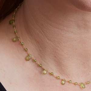 Exclusivas Cadenas de Plata de Ley 925 Brillante con Peridoto Verde, Joyería Delicada de Alta Gama para Bodas - Product Image 4