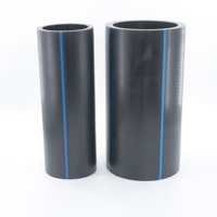 Tuyau d'eau en PE100 HDPE haute pression durable de 20 mm à 800 mm noir avec bande bleue pour les systèmes d'eau potable ruraux