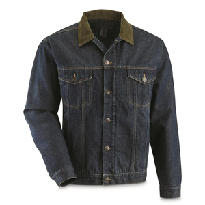 Men's Stand Collar Lined Denim Jacket Breathable <b>Plus</b> <b>Size</b> <b>Top</b> with Highest Quality Coating for Winter 2026 - Product Image 1