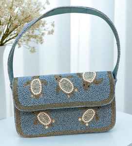 Sac à perles multicolores avec poignée, sac à main, sac à main décontracté, artisanat indien, fait à la main, sac baguette, - Product Image 1