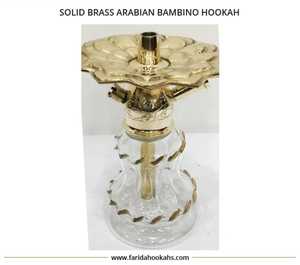 La mejor Cachimba de grabado a mano árabe de latón macizo egipcio con técnicas de laca de lujo - Product Image 3