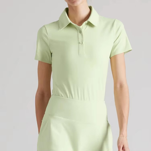 Top Mejor estilo único Tallas grandes Mujeres Polos Camiseta Alta calidad Transpirable Jogger Turn Down Button Collar Camiseta - Product Image 2