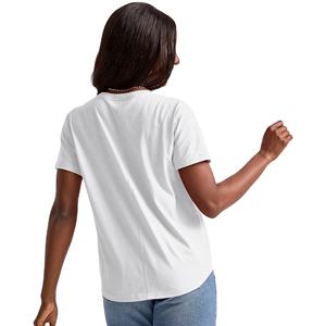 Camiseta de cuello redondo de alta calidad para mujer, Camiseta 100% de algodón para mujer, camiseta de manga corta con logotipo personalizado para mujer - Product Image 3