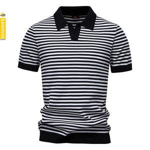 Golf de hombre Samavia antiarrugas teñido hilo de punto personalizado para camisas Dry Fit algodón bambú calidad OEM - Product Image 4