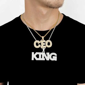Colgante de Plata de Ley S925 con Moissanita Estilo Hip Hop para Hombre, Diseño de Nombre Personalizado en Plata de Ley, Joyería con Incrustaciones de Circonitas para un Estilo Atrevido - Product Image 4