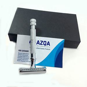 มีดโกนสองคมแบบมืออาชีพสำหรับผู้ชาย โกนได้เรียบเนียน ด้ามจับมีพื้นผิว สำหรับการดูแลร่างกายและบริการตัดผม - Product Image 3