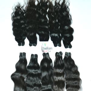 Temple indien du sud 100% Extensions de cheveux humains alignés sur les cuticules vierges Style Super Wave naturel ondulé non traité - Product Image 3