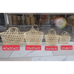 Cesta de Bambú Tejida a Mano con Tapa, Tejido Abierto, Natural, para Regalo - Caryln - Product Image 1