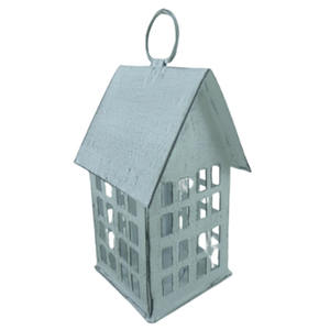 Hut nuevo estilo Venta caliente linterna de Metal perforado hierro hogar decorativo Navidad 2024 linterna moderna con forma de cabaña - Product Image 3