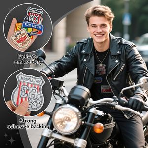 9 pièces de patchs Road Club avec crochet et boucle-pour jeans, vestes, sacs, chapeaux, t-shirts - Product Image 3