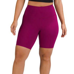 Pantalones cortos elásticos de motorista de poliéster y nailon para mujer de talla grande superventas al por mayor, pantalones cortos de yoga sin costuras para mujer - Product Image 2