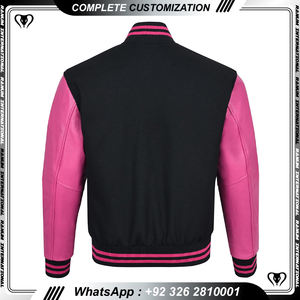 Haute qualité Vintage lavage Denim cuir manches Letterman Varsity veste en gros Chenille broderie Patch veste d'hiver - Product Image 4