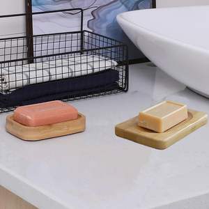 Paquete de 2 jaboneras de bambú, barra ranurada, jabonera, protector de madera, caja de jabón para baño, bandeja para manualidades - Product Image 5