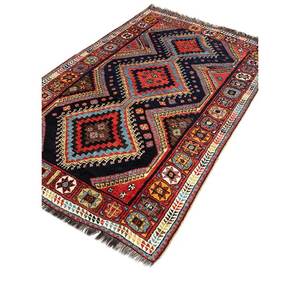 Alfombra de Lana Estilo Kilim Kiaan Azul, Tejida a Mano, Geométrica, para el Hogar, Sala de Estar, Pasillo, Rectangular, Decoración Tipo Rompecabezas, Paem-139 9x12 - Product Image 2