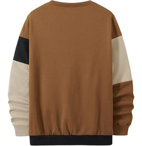 Vente en gros de sweats pour hommes tricotés 100% coton respirant thermique hiver pull à col rond manches longues brodé uni teint - Product Image 2