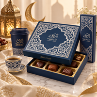 Boîtes cadeaux de chocolat du Moyen-Orient personnalisées AT PACK avec matériau en carton rigide, emballage de luxe pour bonbons avec gaufrage en feuille d'or