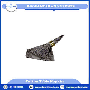 Serviette de table imprimée en bloc de coton 100% fait à la main nouvelle conception carrée tendance brodée pour l'approvisionnement en vrac - Product Image 6