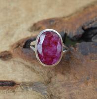 Bague en rubis rouge, argent sterling 925 plaqué rhodium, pierre précieuse de coupe ovale, bijoux de luxe faits à la main, certifiés IGI, style vintage, tendance