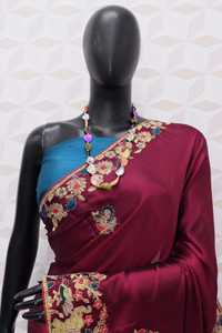 Saree clásico de seda Kasturi pesado para mujer con trabajo de hilo cómodo para Bodas de verano fiestas ropa de oficina eventos Casuales - Product Image 2